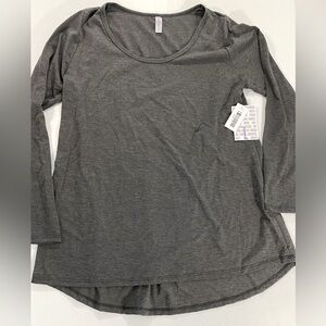 New with Tags Never Worn L Grey Long Sleeve Shirt LuLaRoe Lynnae